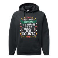 Most Likely To Christmas Funny Matching Family Pajama Xmas Performance Fleece Hoodie