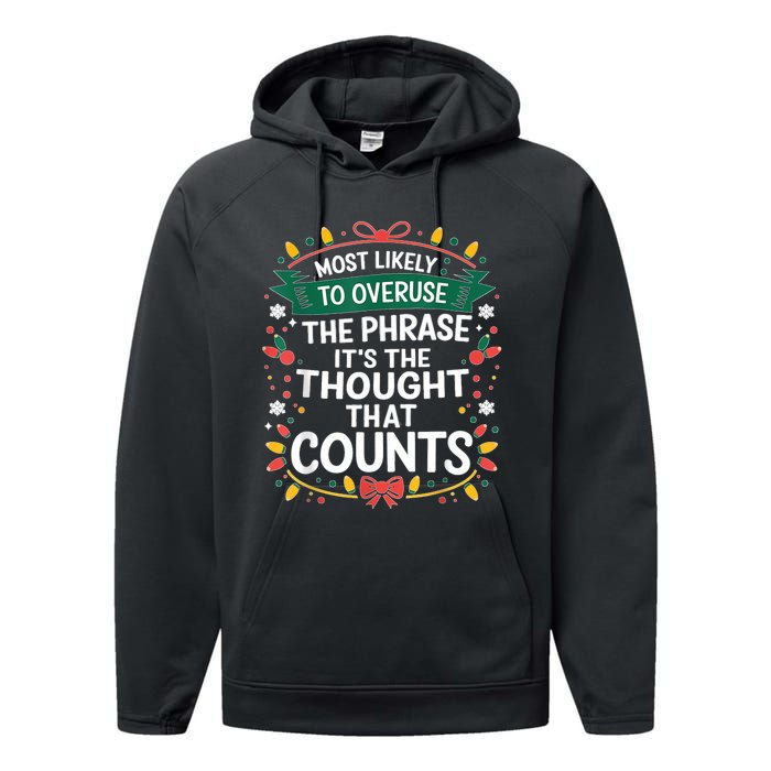 Most Likely To Christmas Funny Matching Family Pajama Xmas Performance Fleece Hoodie