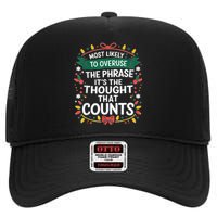 Most Likely To Christmas Funny Matching Family Pajama Xmas High Crown Mesh Back Trucker Hat