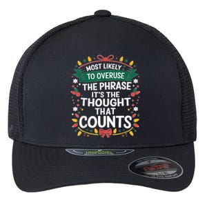 Most Likely To Christmas Funny Matching Family Pajama Xmas Flexfit Unipanel Trucker Cap