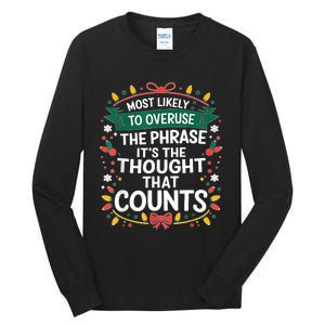 Most Likely To Christmas Funny Matching Family Pajama Xmas Tall Long Sleeve T-Shirt