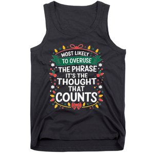 Most Likely To Christmas Funny Matching Family Pajama Xmas Tank Top