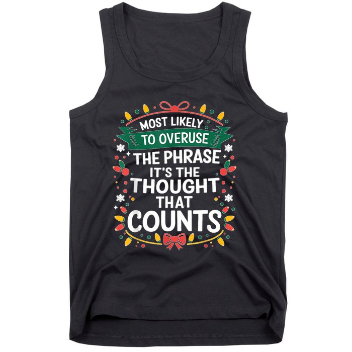 Most Likely To Christmas Funny Matching Family Pajama Xmas Tank Top