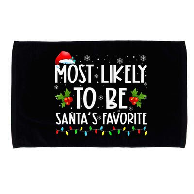 Most Likely To Be SantaS Favorite Matching Family Christmas Microfiber Hand Towel