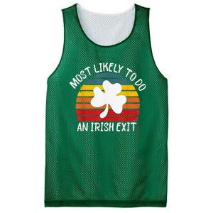 Most Likely To Do An Irish Exit Mesh Reversible Basketball Jersey Tank