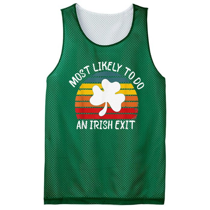 Most Likely To Do An Irish Exit Mesh Reversible Basketball Jersey Tank