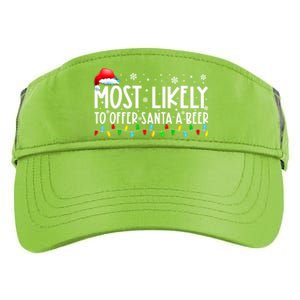 Most Likely To Offer Santa A Beer Funny Christmas Adult Drive Performance Visor