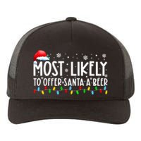 Most Likely To Offer Santa A Beer Funny Christmas Yupoong Adult 5-Panel Trucker Hat