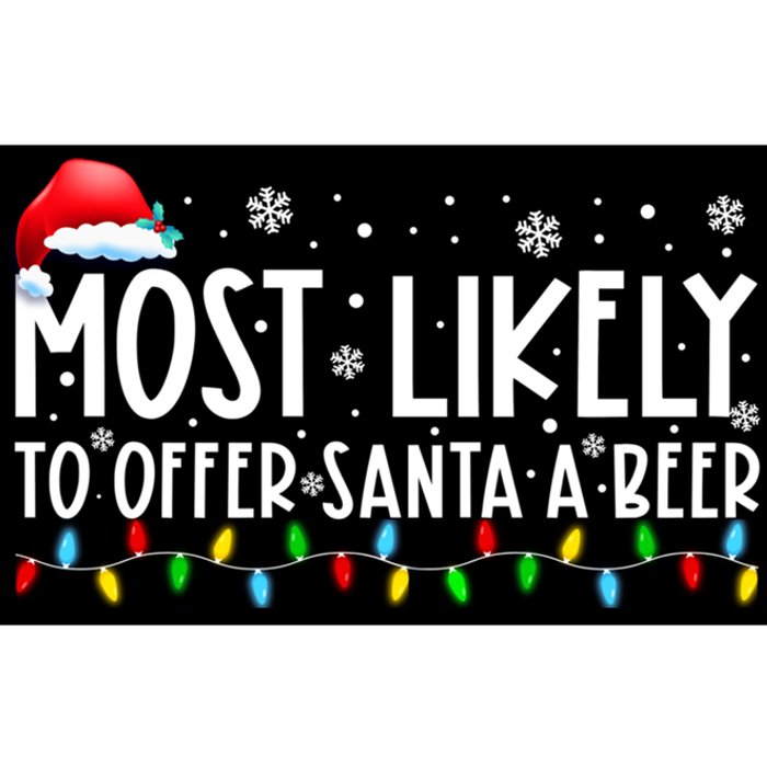 Most Likely To Offer Santa A Beer Funny Christmas Bumper Sticker