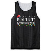 Most Likely To Offer Santa A Beer Funny Christmas Mesh Reversible Basketball Jersey Tank