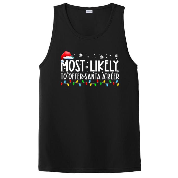 Most Likely To Offer Santa A Beer Funny Christmas PosiCharge Competitor Tank