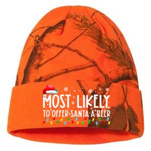 Most Likely To Offer Santa A Beer Funny Christmas Kati Licensed 12" Camo Beanie