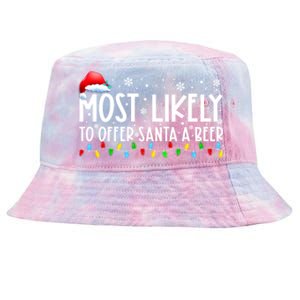 Most Likely To Offer Santa A Beer Funny Christmas Tie-Dyed Bucket Hat