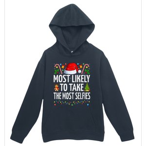 Most Likely To Take The Most Selfies Funny Family Christmas Urban Pullover Hoodie