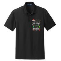 Most Likely To Get High With Santa Christmas Xmas Humor Dry Zone Grid Polo