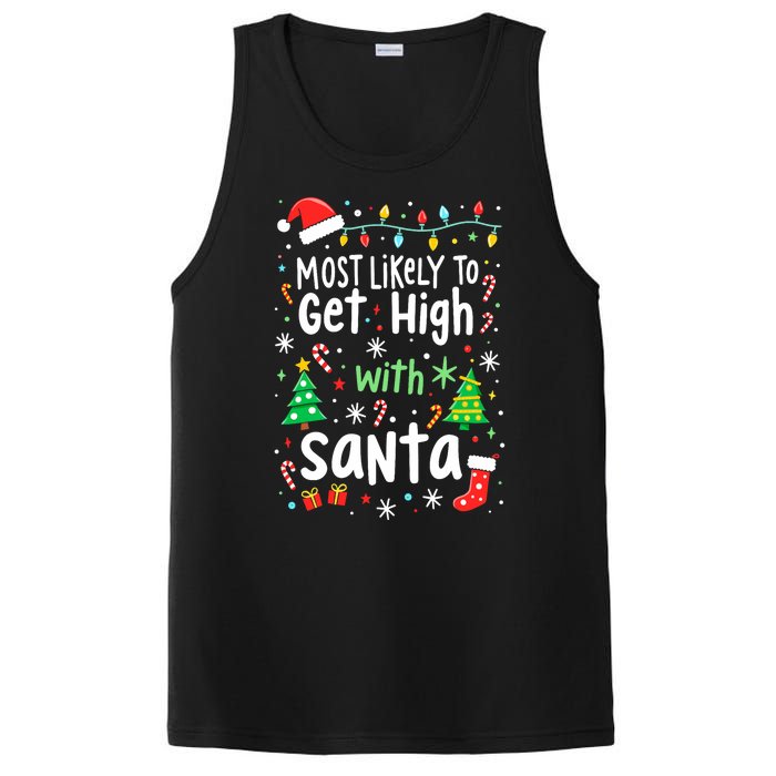 Most Likely To Get High With Santa Christmas Xmas Humor PosiCharge Competitor Tank