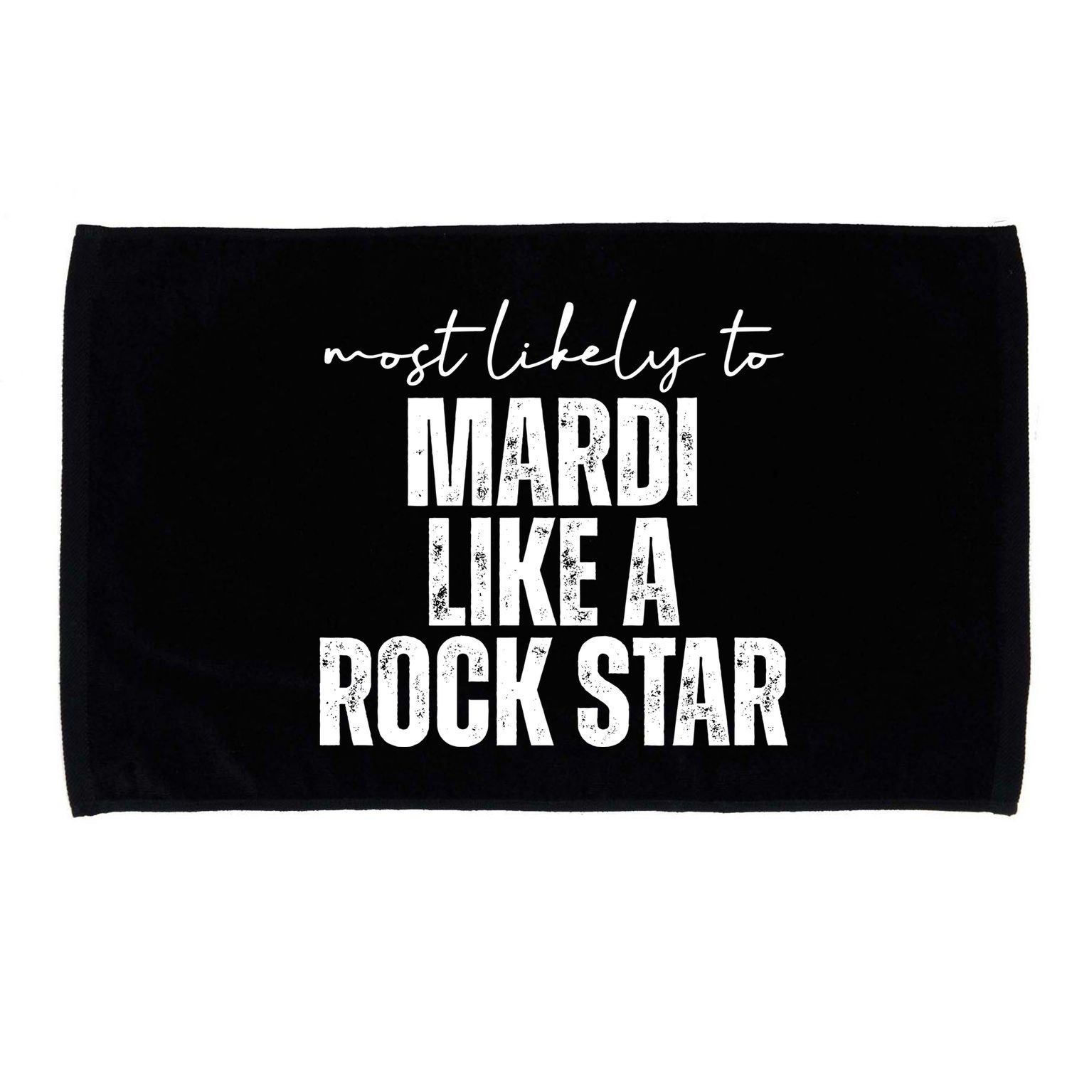 Most Likely To Mardi Like A Rock Star Mardi Gras Party Microfiber Hand Towel