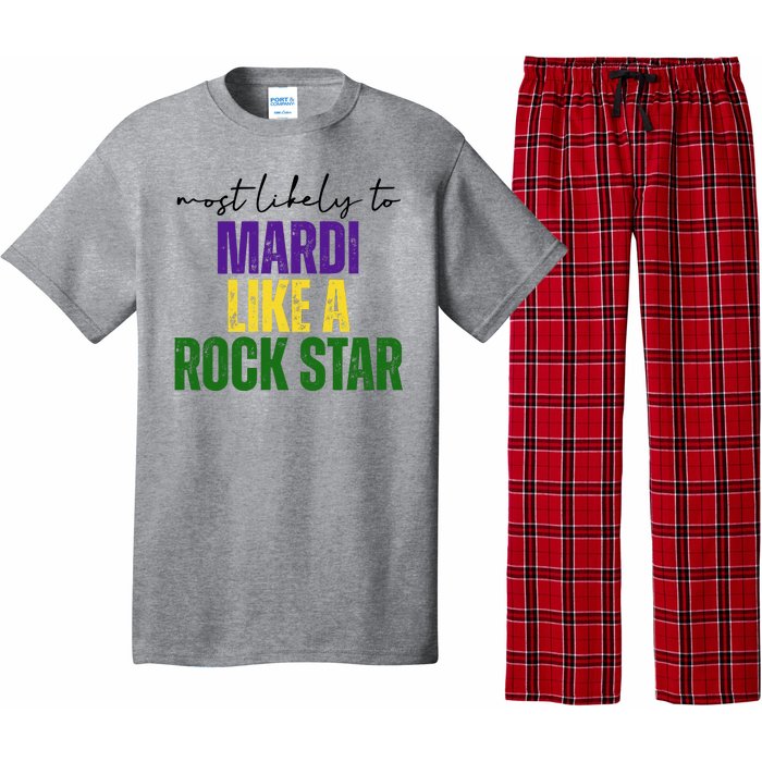 Most Likely To Mardi Like A Rock Star Mardi Gras Party Pajama Set