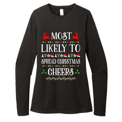 Most Likely To Spread Christmas Cheers Family Christmas Gift Womens CVC Long Sleeve Shirt