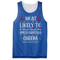 Most Likely To Spread Christmas Cheers Family Christmas Gift Mesh Reversible Basketball Jersey Tank