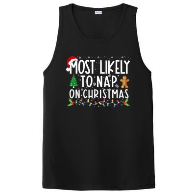 Most Likely To Nap On Christmas Funny Family Christmas PosiCharge Competitor Tank