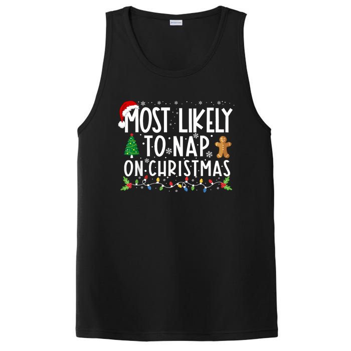 Most Likely To Nap On Christmas Funny Family Christmas PosiCharge Competitor Tank