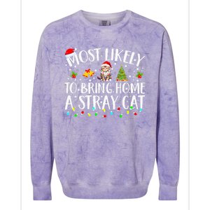 Most Likely To Bring Home A Stray Cat Matching Christmas Colorblast Crewneck Sweatshirt