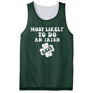 Most Likely To Do An Irish Exit Funny St Patricks Day Mesh Reversible Basketball Jersey Tank