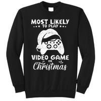 Most Likely To Play Video Games On Christmas Funny Gamer  Sweatshirt