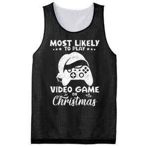 Most Likely To Play Video Games On Christmas Funny Gamer  Mesh Reversible Basketball Jersey Tank