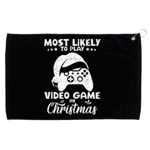 Most Likely To Play Video Games On Christmas Funny Gamer  Grommeted Golf Towel