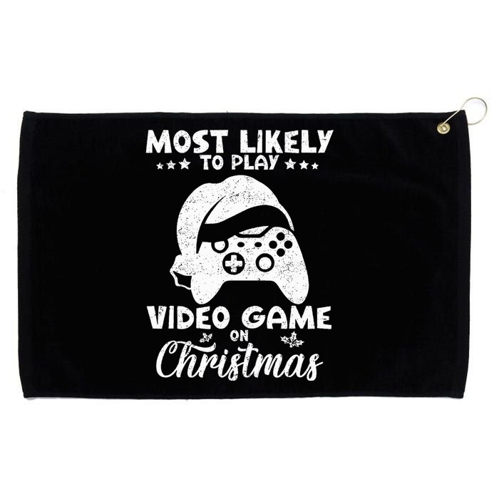 Most Likely To Play Video Games On Christmas Funny Gamer  Grommeted Golf Towel