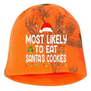 Most Likely To Eat Santas Cookies Christmas Family Pajamas Kati - Camo Knit Beanie