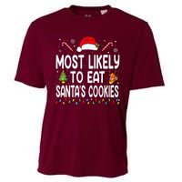 Most Likely To Eat Santas Cookies Christmas Family Pajamas Cooling Performance Crew T-Shirt