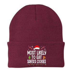 Most Likely To Eat Santas Cookies Christmas Family Pajamas Knit Cap Winter Beanie