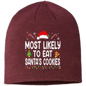 Most Likely To Eat Santas Cookies Christmas Family Pajamas Sustainable Beanie