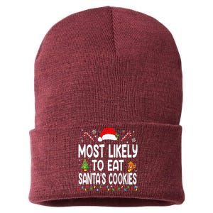 Most Likely To Eat Santas Cookies Christmas Family Pajamas Sustainable Knit Beanie