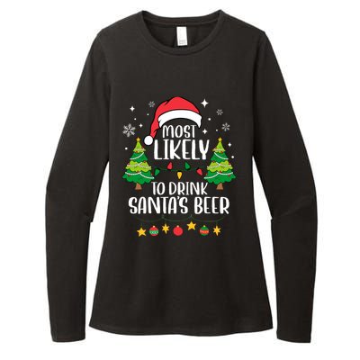 Most Likely To Drink SantaS Beer Matching Family Christmas Womens CVC Long Sleeve Shirt