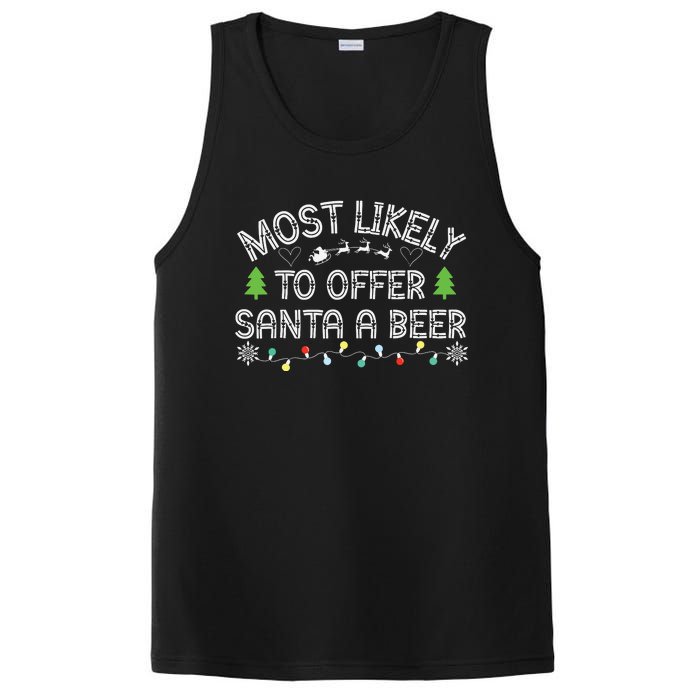 Most Likely To Offer Santa A Beer Funny Drinking Christmas PosiCharge Competitor Tank