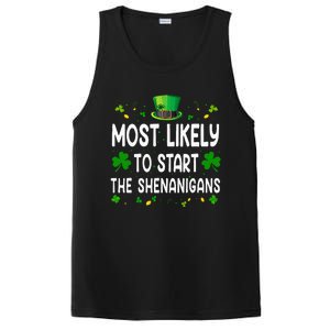 Most Likely To Start The Shenanigans Funny St Patricks Day PosiCharge Competitor Tank