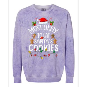 Most Likely To Eat SantaS Cookies Christmas Family Matching Colorblast Crewneck Sweatshirt