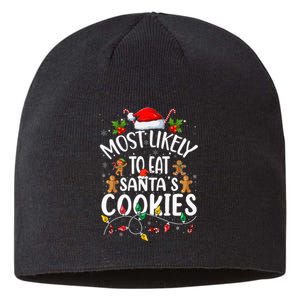 Most Likely To Eat SantaS Cookies Christmas Family Matching Sustainable Beanie