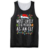 Most Likely To Be Mistaken As An Elf Christmas Family Mesh Reversible Basketball Jersey Tank