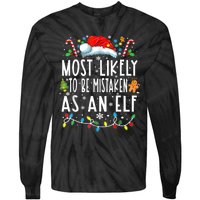 Most Likely To Be Mistaken As An Elf Christmas Family Tie-Dye Long Sleeve Shirt