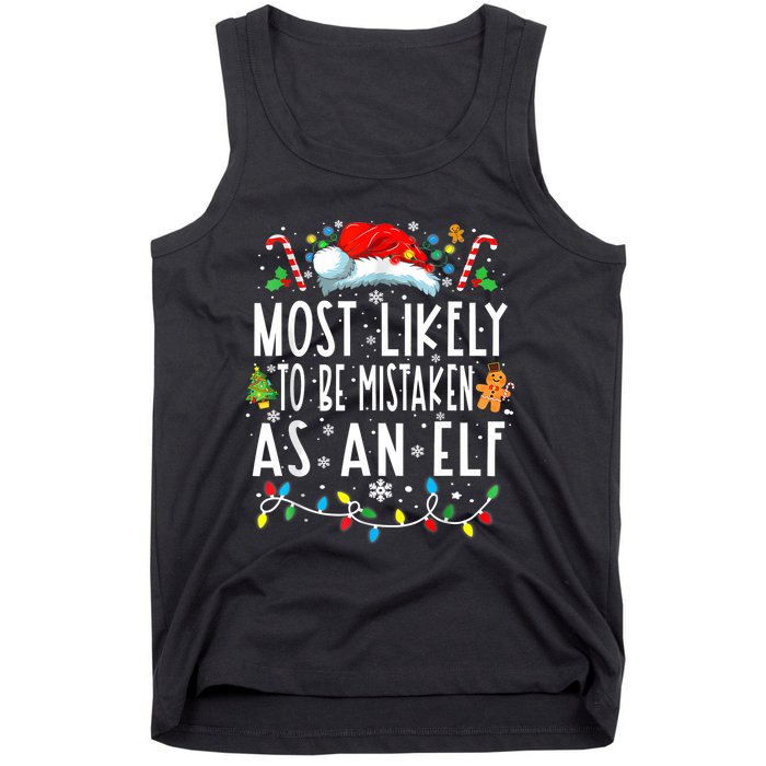 Most Likely To Be Mistaken As An Elf Christmas Family Tank Top