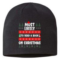 Most Likely To Read A Book On Christmas Matching Family  Sustainable Beanie