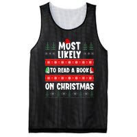 Most Likely To Read A Book On Christmas Matching Family  Mesh Reversible Basketball Jersey Tank