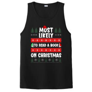 Most Likely To Read A Book On Christmas Matching Family  PosiCharge Competitor Tank