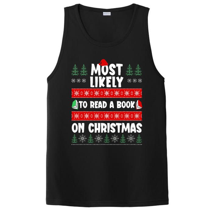 Most Likely To Read A Book On Christmas Matching Family  PosiCharge Competitor Tank