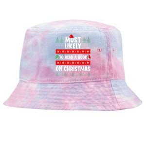 Most Likely To Read A Book On Christmas Matching Family  Tie-Dyed Bucket Hat